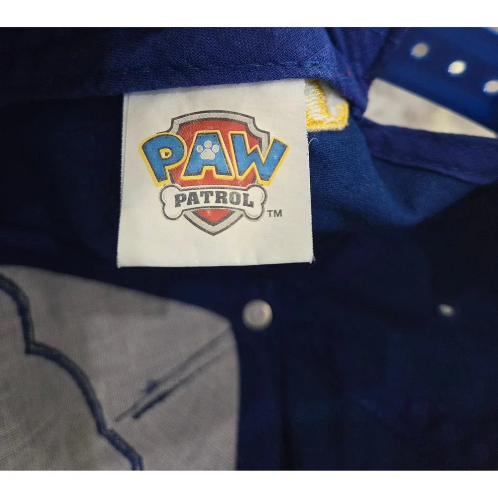 Paw Patrol Boys Blue Snapback Baseball Hat Chase Marshall Rubble Graphic Cap